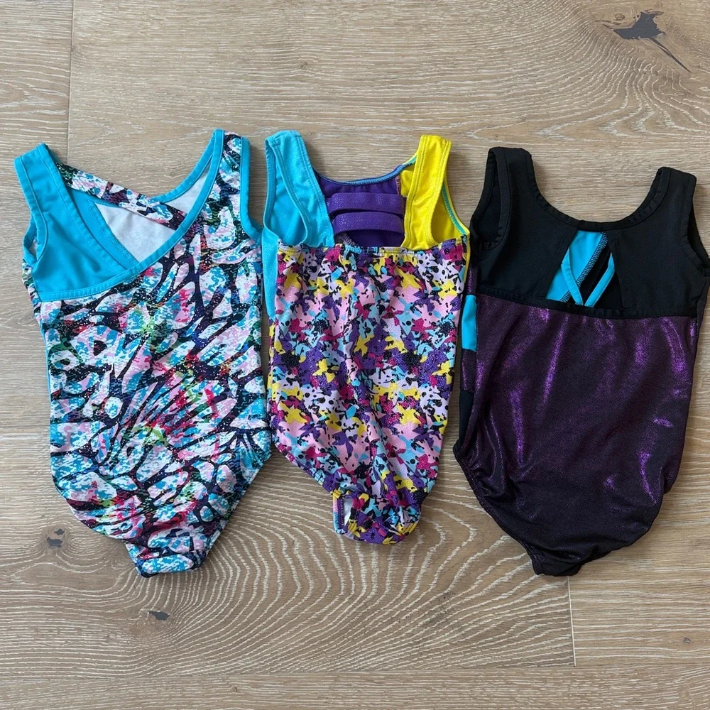 Danskin and Moret Kids Leotards lot of 3! Size 4/5